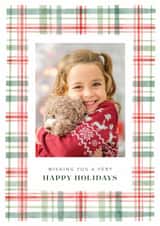 Personalised Christmas Photo Card created by Laura Bercovich - Classic Christmas Card - Tartan Frame