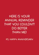 Funny Anniversary Card - Annual Reminder created by Puns and Needles