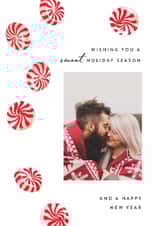 Personalised Christmas Photo Card created by Laura Bercovich - Cute Classic Christmas Card - Peppermint Candy Sweets