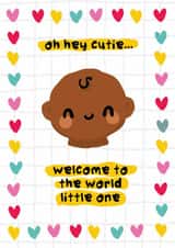Cute New Baby Card - Welcome To The World created by The Playful Indian