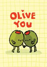 Cute Anniversary Card - Olive You created by The Playful Indian