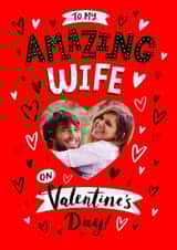 Personalised Valentines Day Photo Card created by Dalia Clark Design - Cute Valentine's Day Card - For Wife - Heart