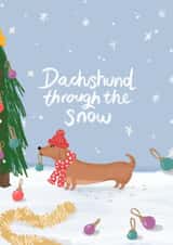 Cute Christmas Sausage Dog - Perfect for dog lovers created by Laura
