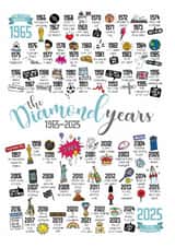 Cute Anniversary Card - 60th Wedding Anniversary - Diamond Wedding created by Eskimo Kiss Designs