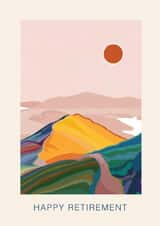 Arty Retirement Card - Colourful Mountains created by Vicki Nelli
