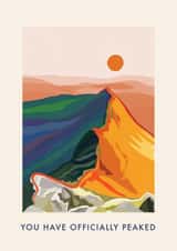 Arty Birthday Card - Colourful Mountainscape created by Vicki Nelli