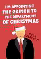Funny Christmas Card - Donald Trump - The Grinch created by PopDogShop