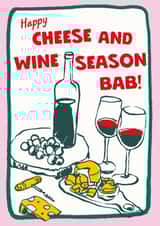 Funny Birmingham Christmas Card - Happy Cheese & Wine Season Bab created by Fab Bab