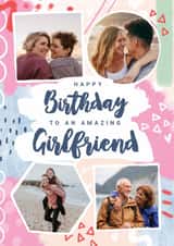 Personalised Birthday Photo Card created by Little Mono - Classic Birthday Card - Amazing Girlfriend - Multi Photo Card