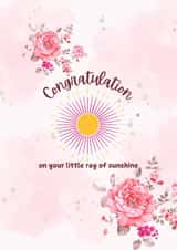 beautifully designed card to celebrate the birth of a newborn, boy or girl created by Snap & Send