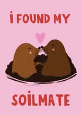 Cute Valentine's Day Card - Soilmate - Mole Pun created by Lucy Maggie Designs