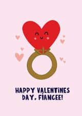 Cute Valentine's Day Card - Fiancee - Heart created by Lucy Maggie Designs