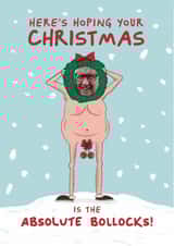 Personalised Christmas Photo Card created by Running with Scissors - Funny Christmas Card - Absolute Bollocks - Christmas Baubles Card