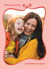 Personalised Christmas Photo Card created by Hello Paper Co. - Pretty Christmas Card - Ribbon Bow Border