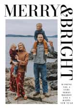 Personalised Christmas Photo Card created by Hello Paper Co. - Classic Christmas Card - Merry And Bright - Modern Typography