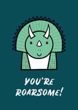 Cute Thank You Card - You're Roarsome! - Dinosaur created by Roarsome