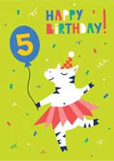 Cute Birthday Card - 5th - Zebra created by Sofia Ossman