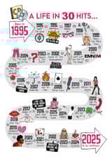 Cute 30th Birthday Card - 1995 - Music Hits created by Eskimo Kiss Designs