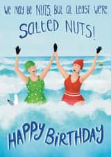 Funny Birthday Card - Sea Swimmers - Salted Nuts created by Crafty Coast