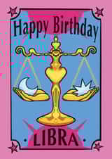 Fun Birthday Card - Horoscope - Libra - Zodiac - Astrology created by Scruffysprite