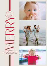 Personalised Christmas Photo Card created by Cindy Reynolds - Classic Christmas Card - Ribbon - Minimal Typography