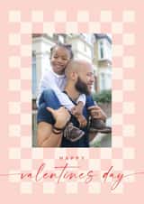 Personalised Valentines Day Photo Card created by Cindy Reynolds - Arty Valentine's Day Card - Pink Checkerboard