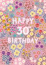 Pretty Birthday Card - 30th - Floral created by Pear Tree Press