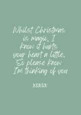 Thinking of You at Christmas – Heartfelt Message - sympathy, Loss, Love you. created by Sunnie Love Co.