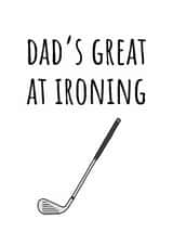 Funny Birthday Card - Golf - Ironing created by Amy (Hedgecards)