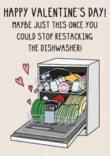 Funny Valentine's Card - Restacking The Dishwasher created by OhJaye