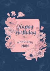 Classic Birthday Card - For Nan - Flowers created by Evie Garnett Designs