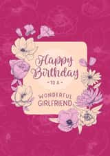 Classic Birthday Card - For Girlfriend - Flowers created by Evie Garnett Designs