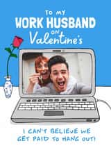 Personalised Valentines Day Photo Card created by Running with Scissors - Funny Valentine's Day Card - For Work Husband - Perfect For Your Work Bestie!