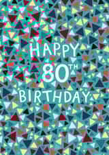 Classic Birthday Card - 80th - Geometric - For Him created by Pear Tree Press