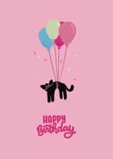 Funny Birthday Card - Cat And Balloons created by Laura Beutner