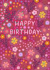 Pretty Birthday Card - Bright Florals created by Pear Tree Press