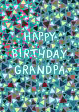 Classic Birthday Card - Geometric Pattern - For Grandpa created by Pear Tree Press