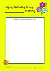 Cute Birthday Card - For Mummy - Drawing created by Brogan Cheetham