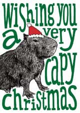 Cute capybara Christmas card created by The Visual Narrator