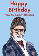 Funny Birthday Card - King of Bollywood - Amitabh Bachchan created by Sukhi Writes Stuff