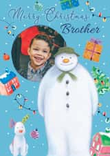 Personalised Christmas Photo Card created by Danilo - Personalised Snowman Christmas Photo Card For Brother