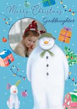 Personalised Christmas Photo Card created by Danilo - Personalised Snowman Christmas Photo Card For Goddaughter