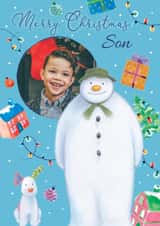Personalised Christmas Photo Card created by Danilo - Personalised Snowman Christmas Photo Card For Son