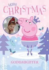 Personalised Christmas Photo Card created by Danilo - Peppa Pig Personalised Christmas Photo Card for Goddaughter – Princess Skater