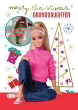 Personalised Christmas Photo Card created by Danilo -  Barbie Personalised Christmas Photo Card For Granddaughter
