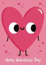 Cute Valentine's Day Card - Happy Valentine's Day - Retro Heart created by Sophie Kent Illustration