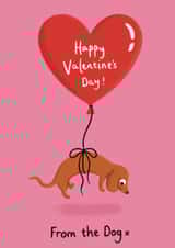 Cute Valentine's Day Card - From The Dog - Dog Heart Balloon created by Sophie Kent Illustration