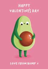 Cute Valentine's Day Card - From The Bump - Avocado created by Sophie Kent Illustration