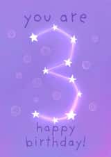 Cute Birthday Card - You Are Three - 3rd Birthday created by Sian Moore Illustration