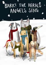 Funny Christmas Card - Dogs Singing Carols created by Harriet Lowther